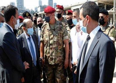 بازدید رئیس جمهور لبنان از محل انفجار در بندر بیروت