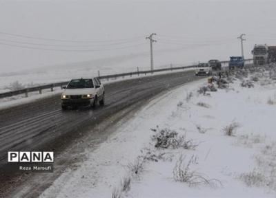 بارش برف و باران در جاده های 4 استان